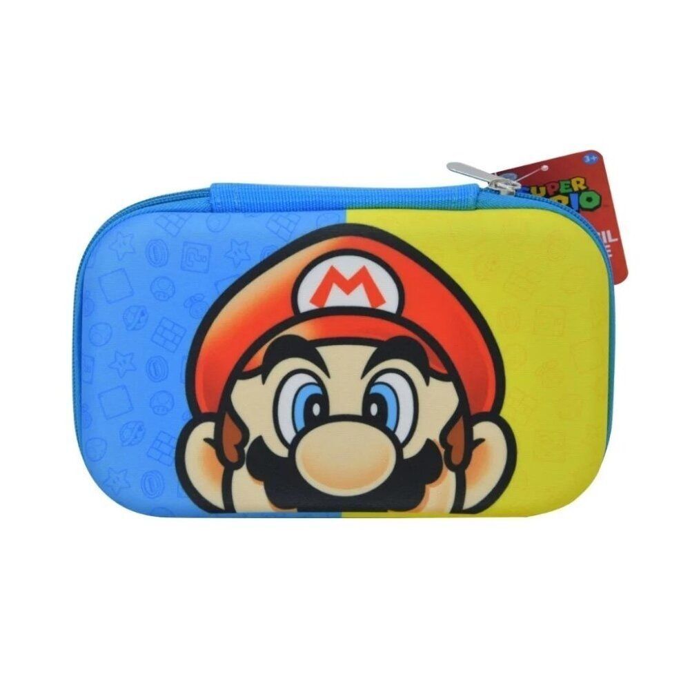 Nintendo Super Mario Zipper Pencil Hard Case 8.75 x 5.25-inch Yellow Blue Gift